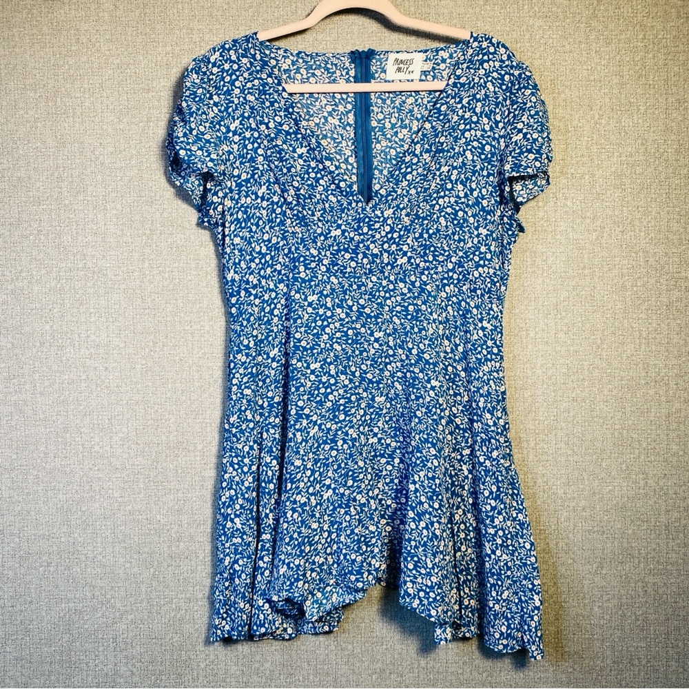 Princess Polly Size 12 Women’s Cottagecore Mini Dress Blue Daisy